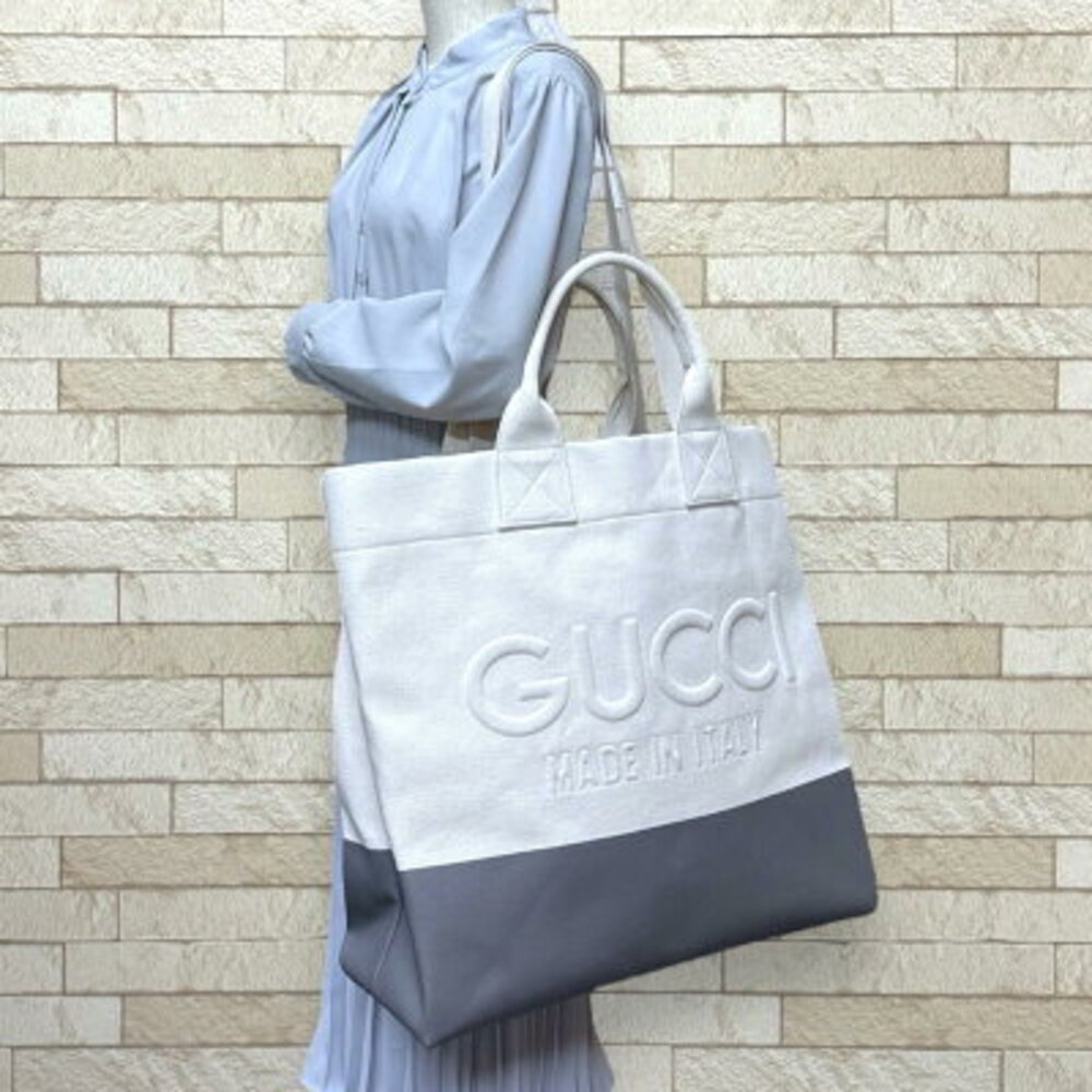 Gucci embossed logo tote bag GG canvas beige - Picture 3 of 8